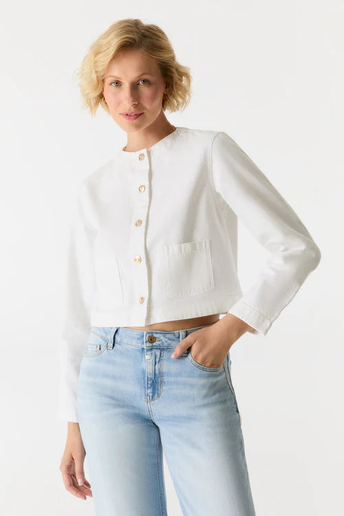 Betty – Denim Long Sleeve Jacket – White