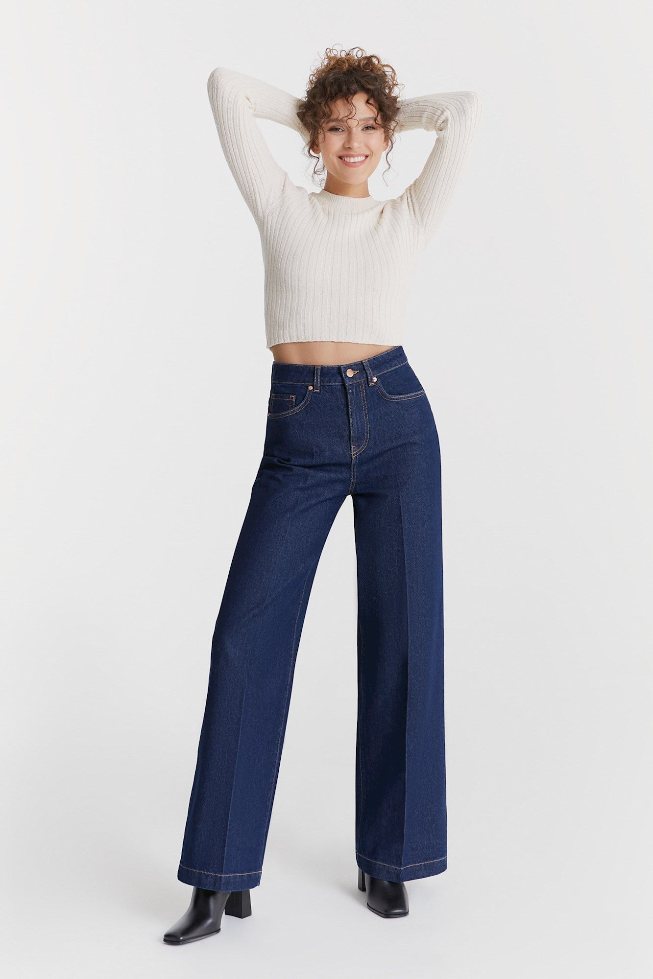 Maria - Jeans mit weitem Bein - Raw