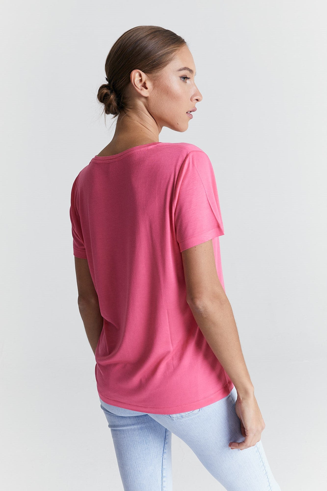 Luna - V Neck Short Sleeve - Pink