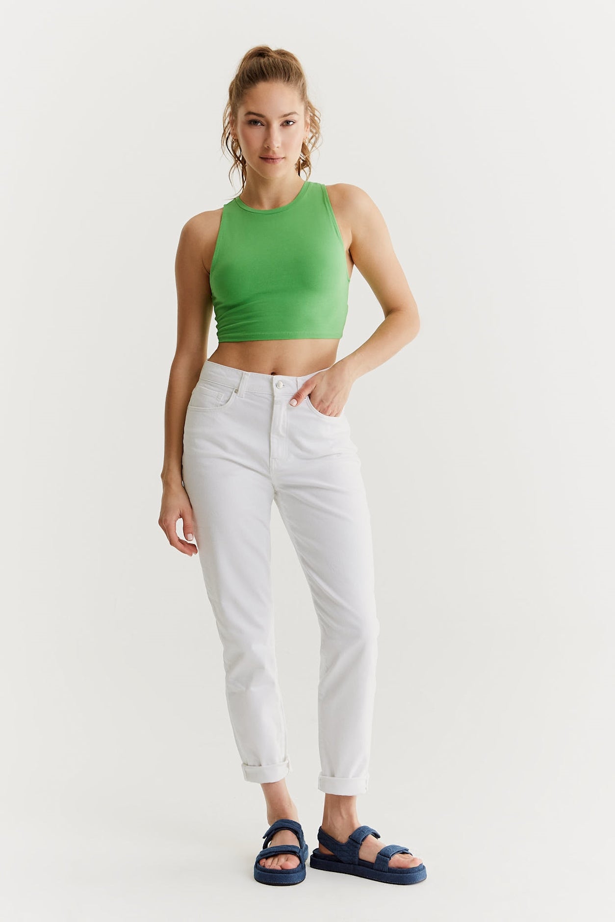 Lynn - Mom-Jeans - Weiß