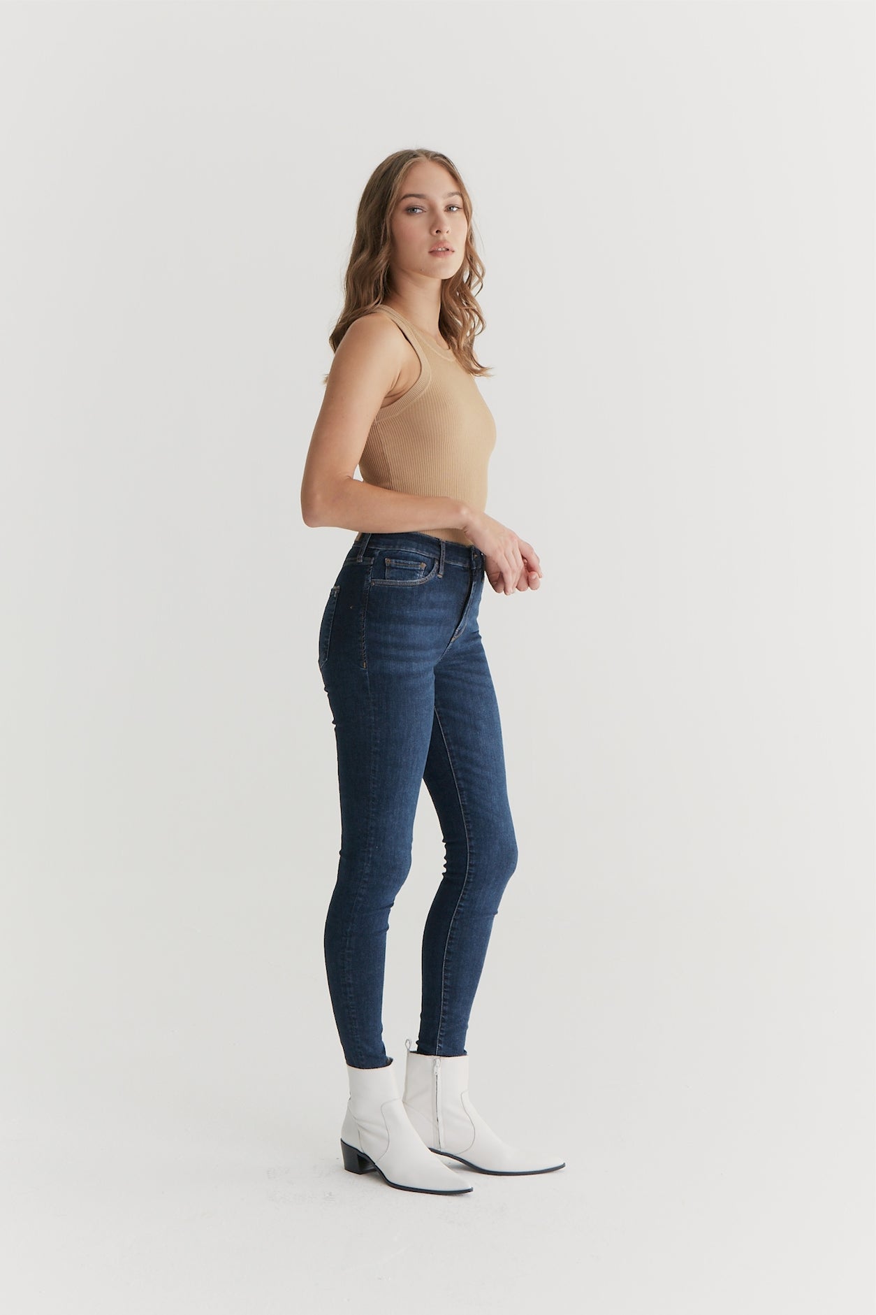 Sophia - High Waist Super Skinny - True Blue