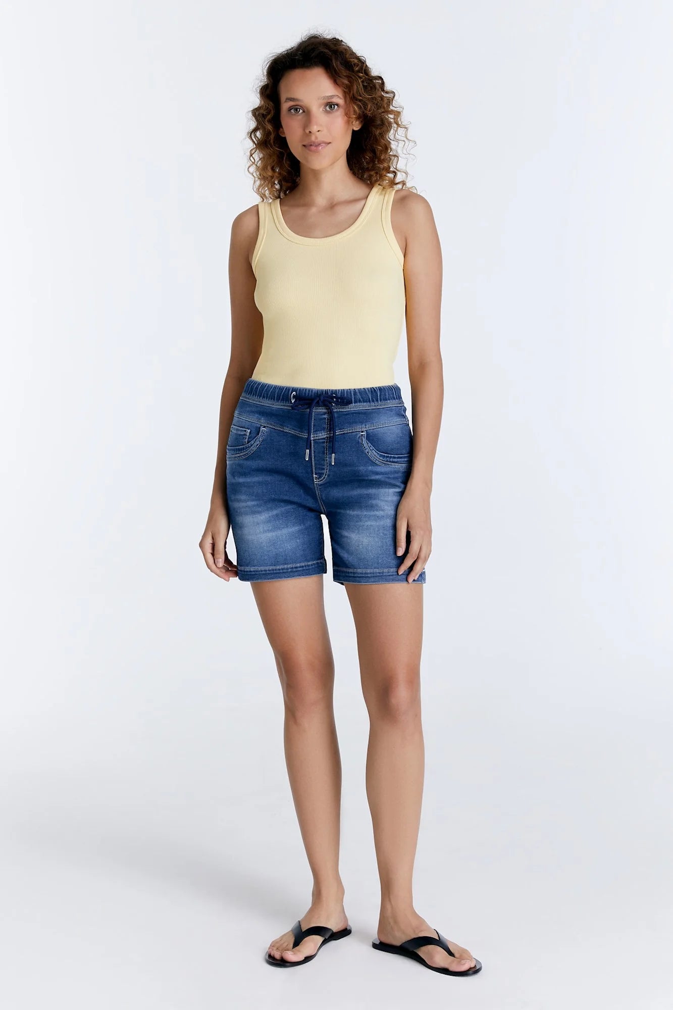 Alice - Jogger Short - Medium Blue Denim