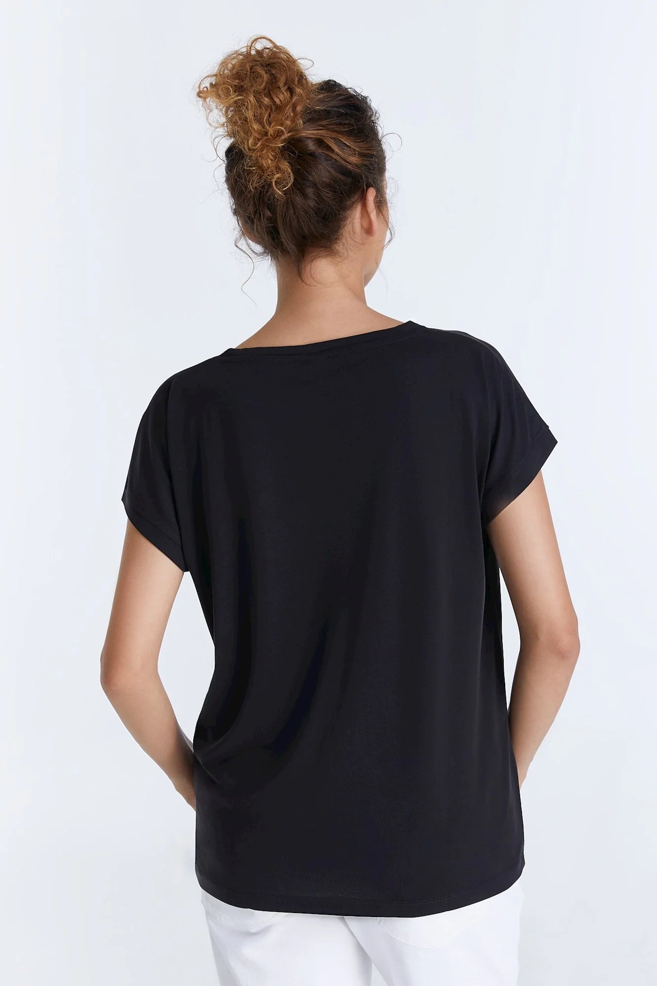 Audrey - Boat Neck T-shirt - Black