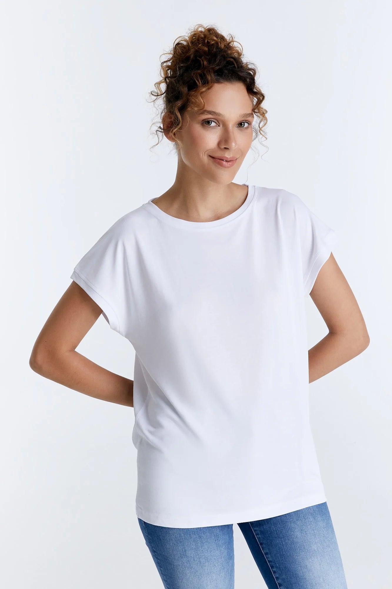 Audrey - Boat Neck T-shirt - White