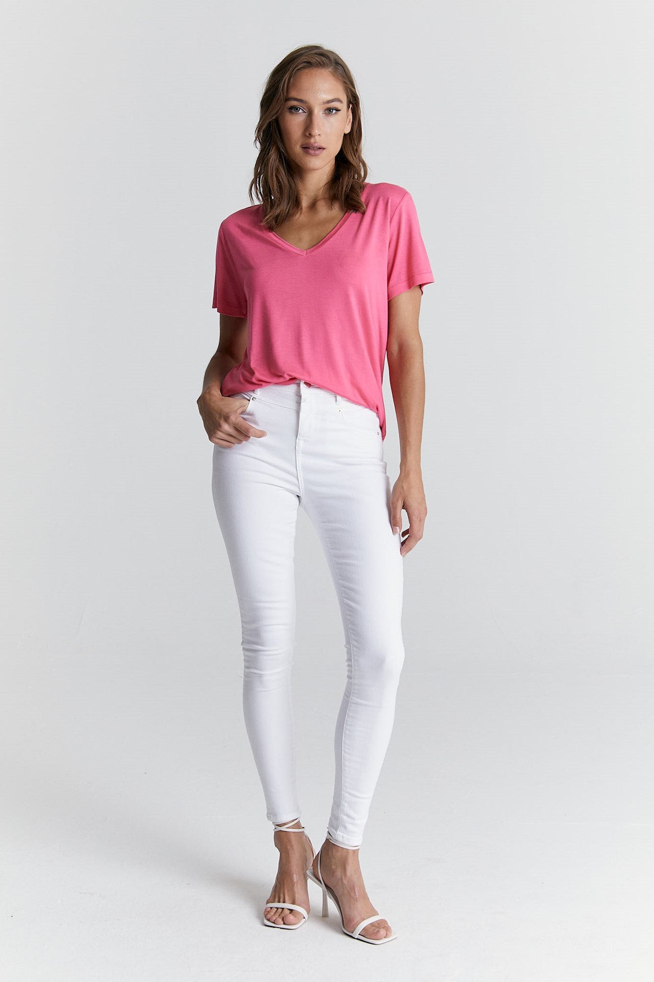 Lisa - Ultra High Waist Skinny Jeans - White