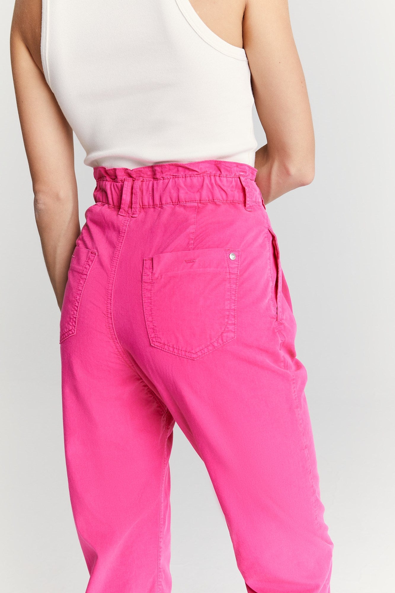 Camila - Paper Bag Pants - Pink