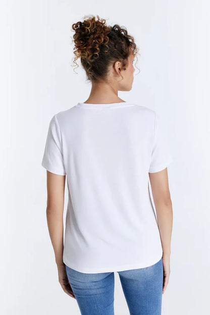 Edith - V-Neck T-shirt - White