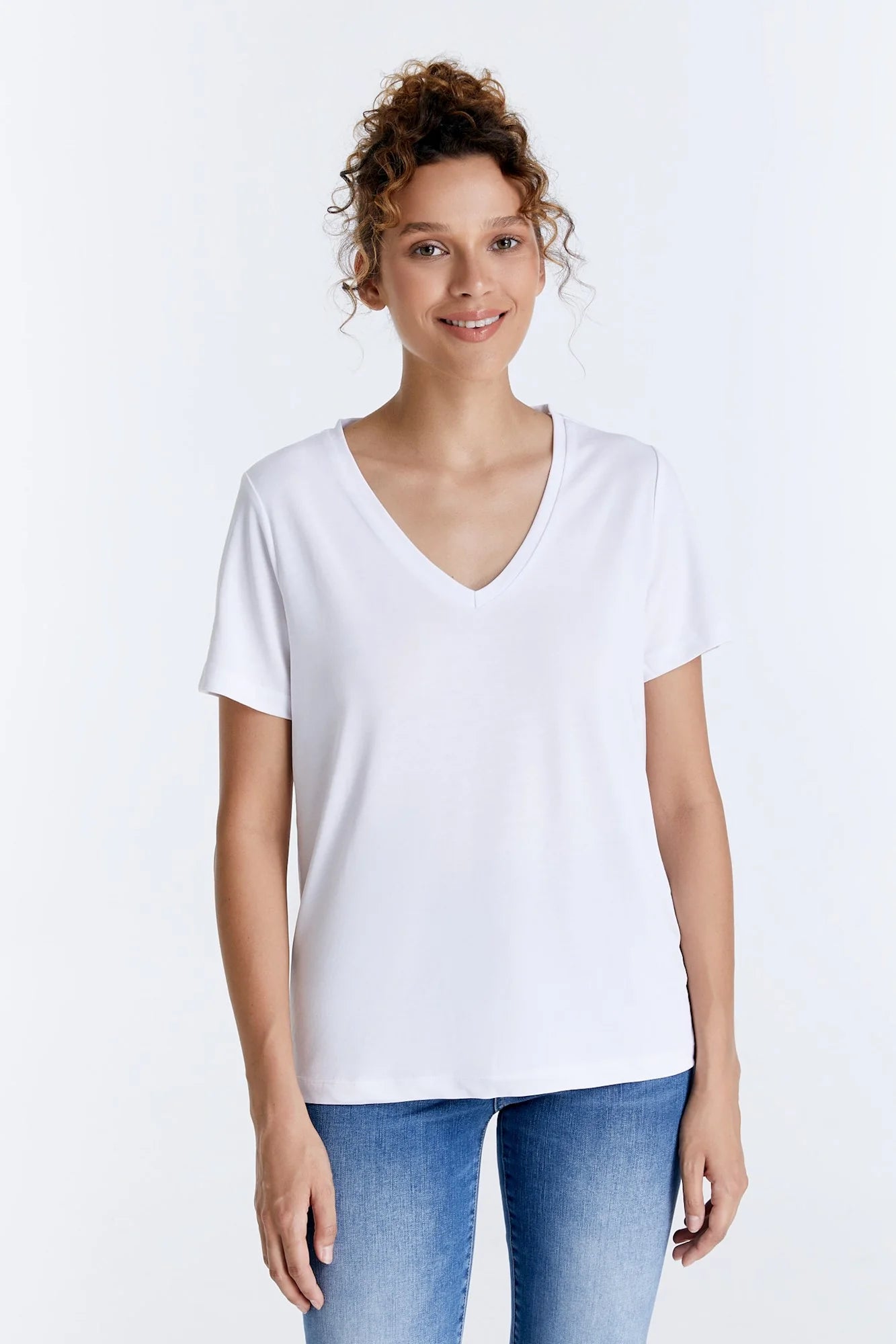 Edith - V-Neck T-shirt - White