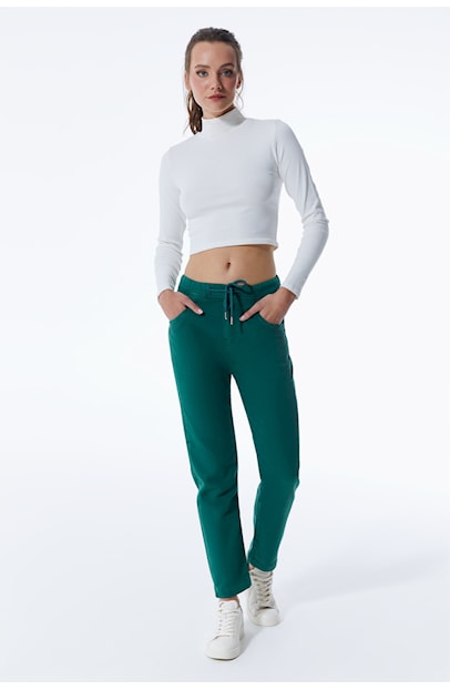 Ella – Jogginghose mit mittlerer Taille – Grün