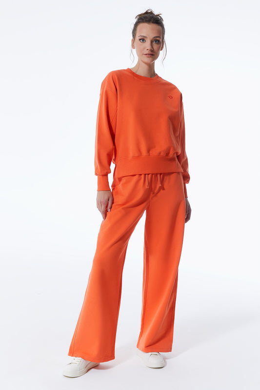 Lea - Elastic Waist Pants - Orange