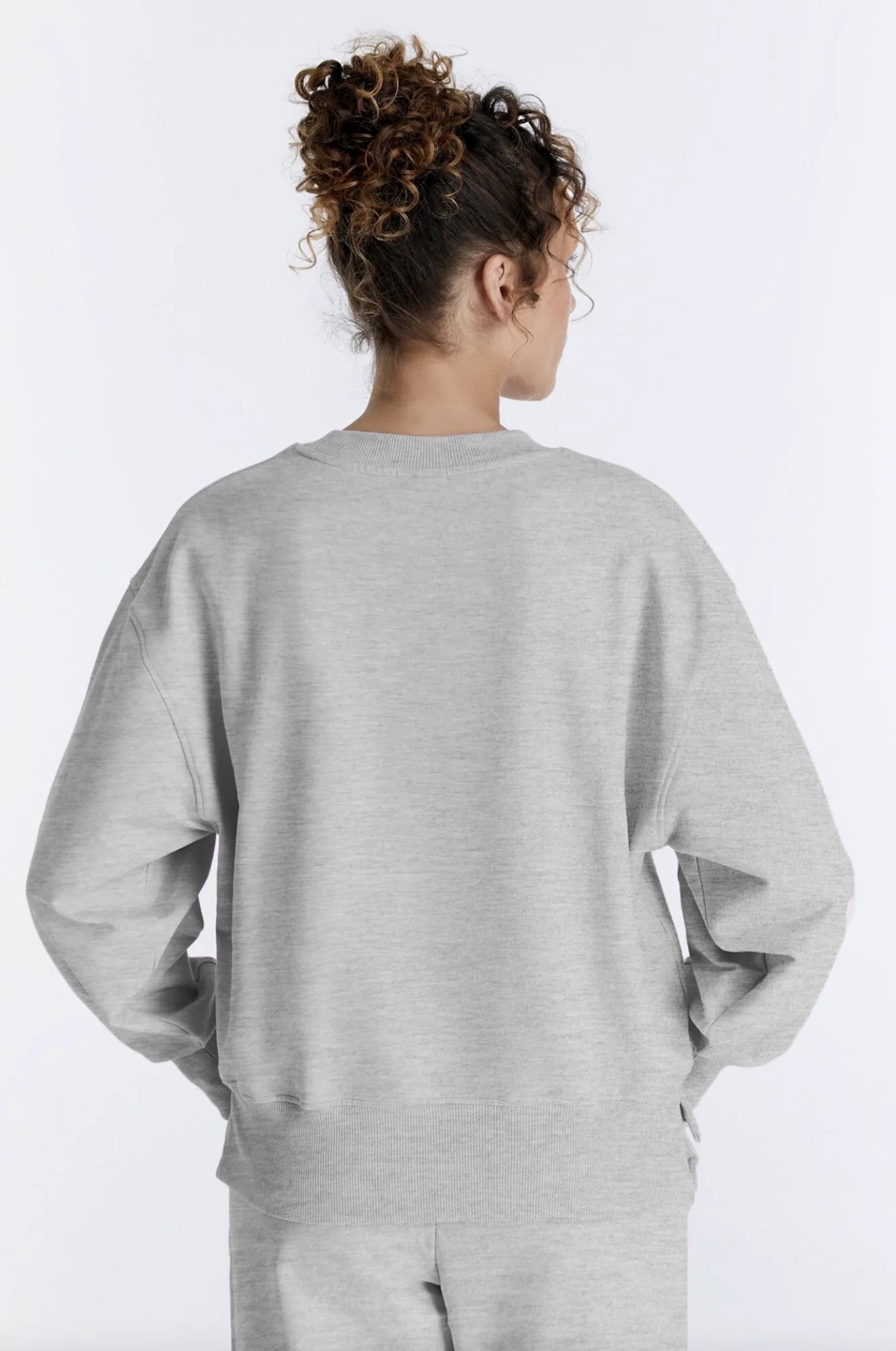 Elsa - Crew Neck Long Sleeve Sweatshirt - Grey Melange