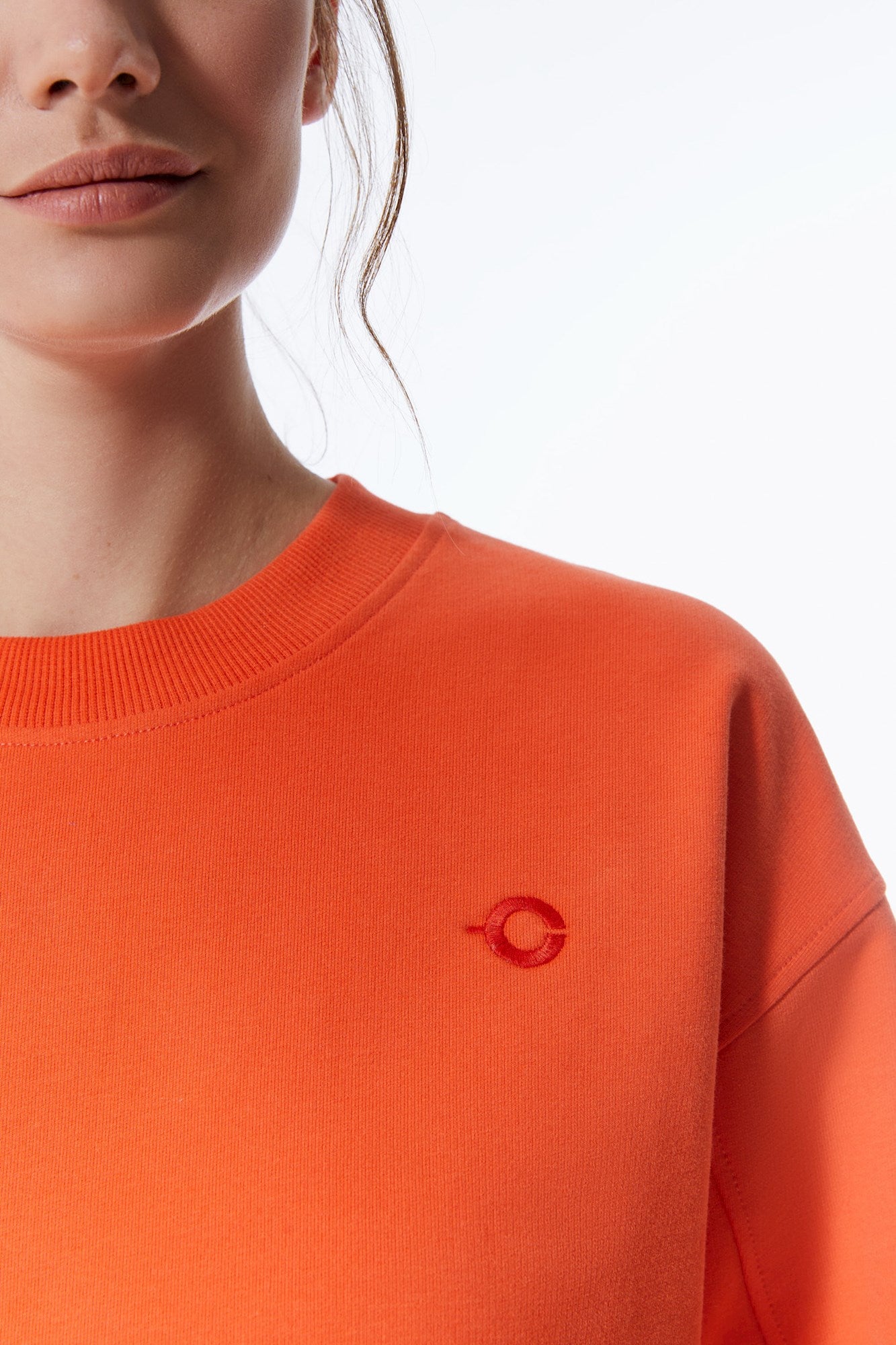 Elsa - Crew Neck Long Sleeve Sweatshirt - Orange