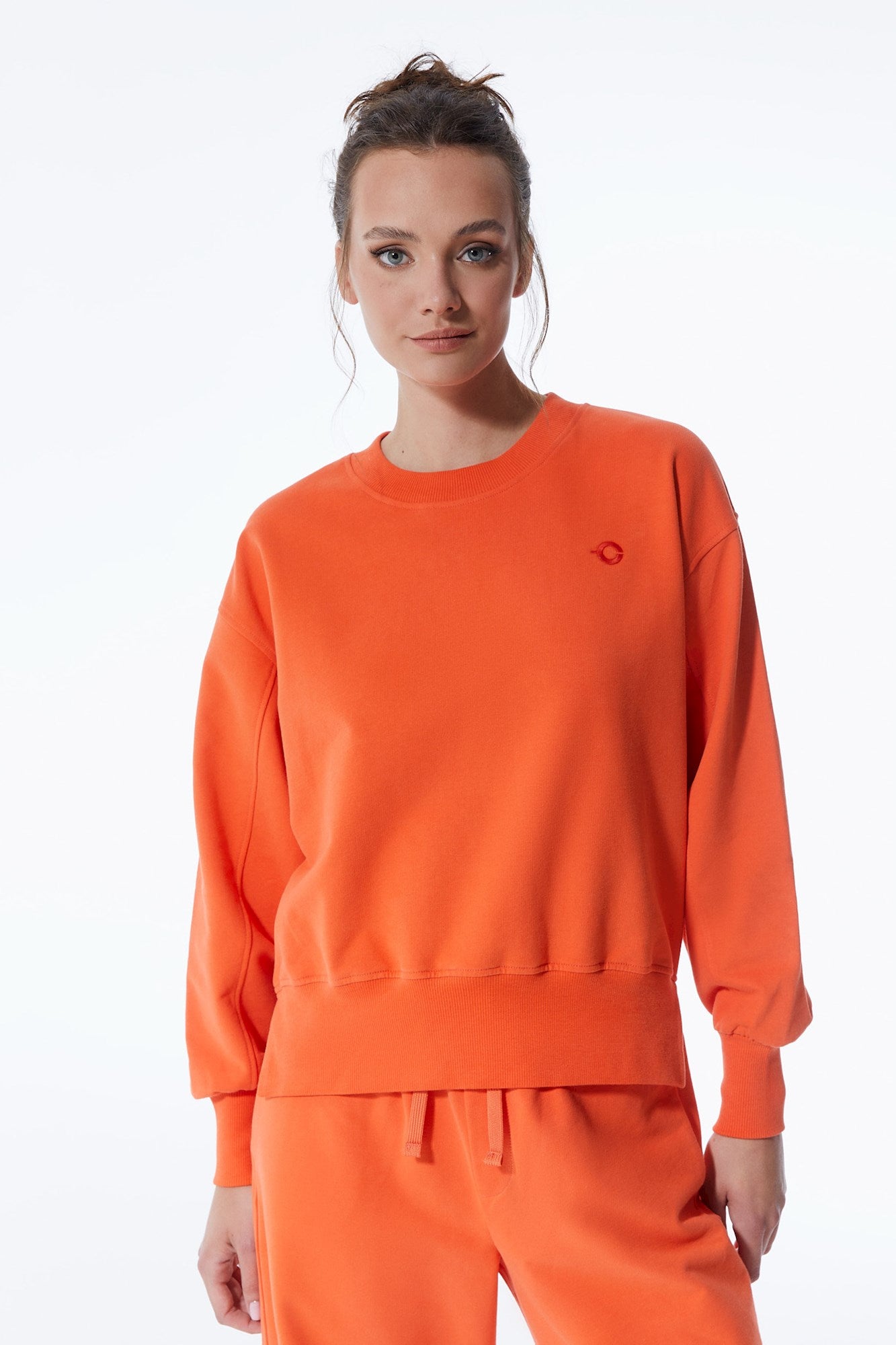 Elsa - Langarm-Sweatshirt mit Rundhalsausschnitt - Orange