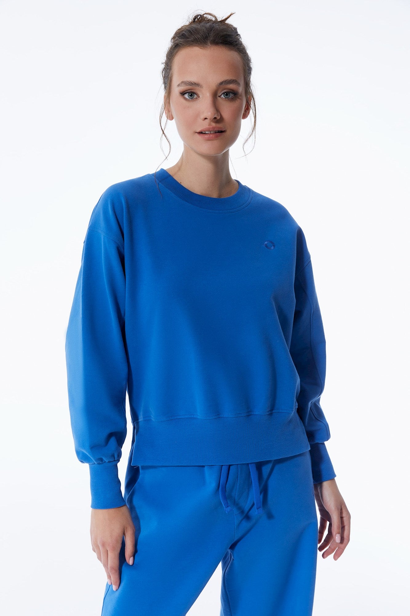 Elsa - Crew Neck Long Sleeve Sweatshirt - Saks Blue