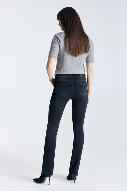 Judith - Mid Waist Bootcut Jeans - Black Vintage