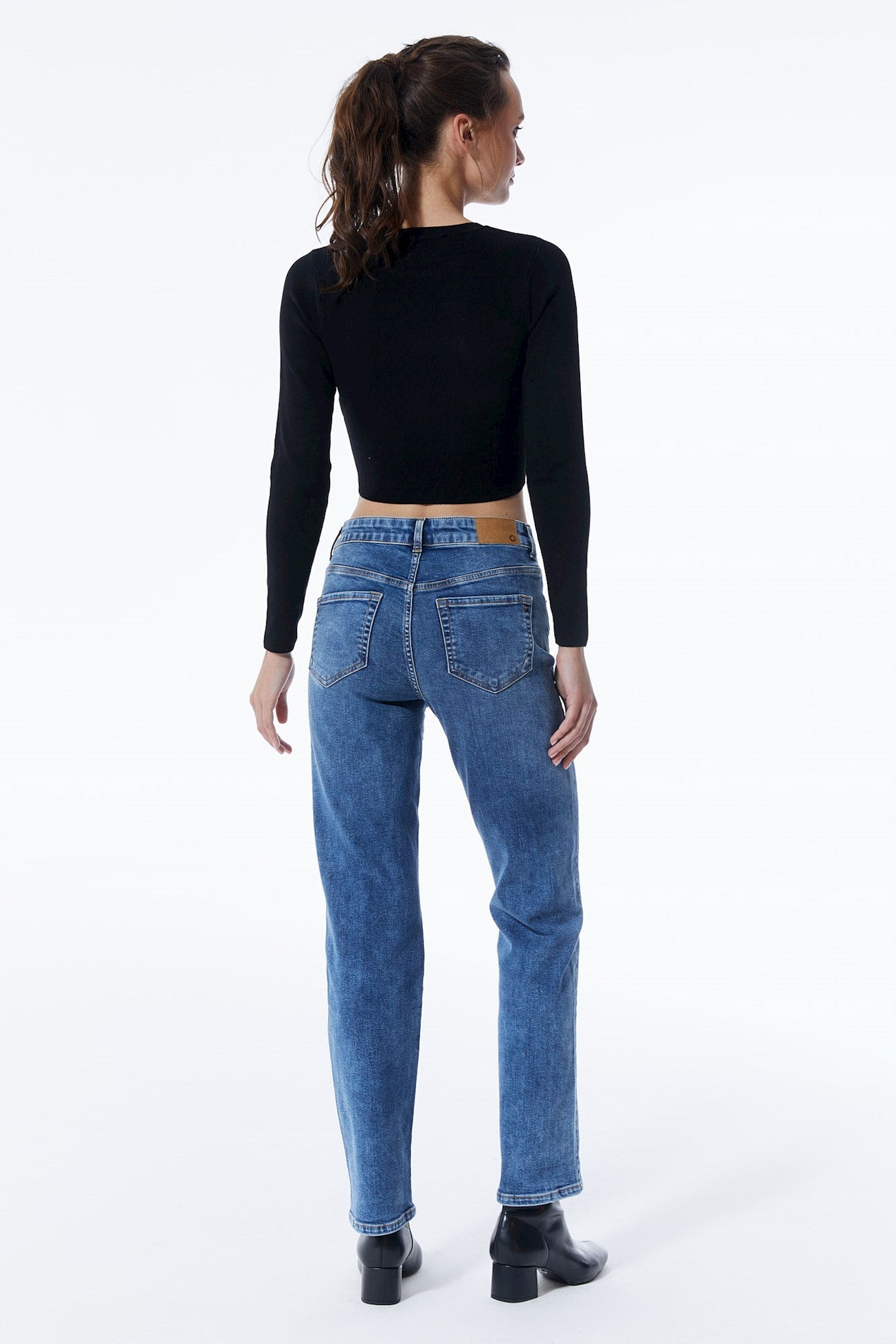 Kylie – 5-Pocket-Jeans mit mittlerer Taille – Mittelblau
