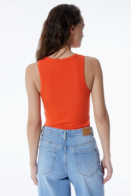 Liv - Crew Neck Tanktop - Orange