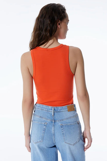 Liv - Crew Neck Tanktop - Orange