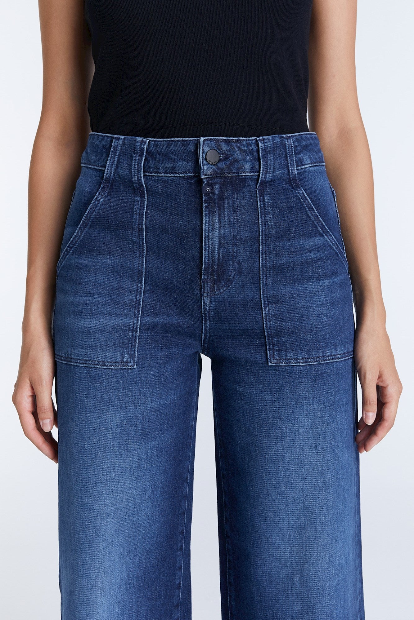 Lulu – Baggy-Jeans mit hoher Taille – Dunkelblau