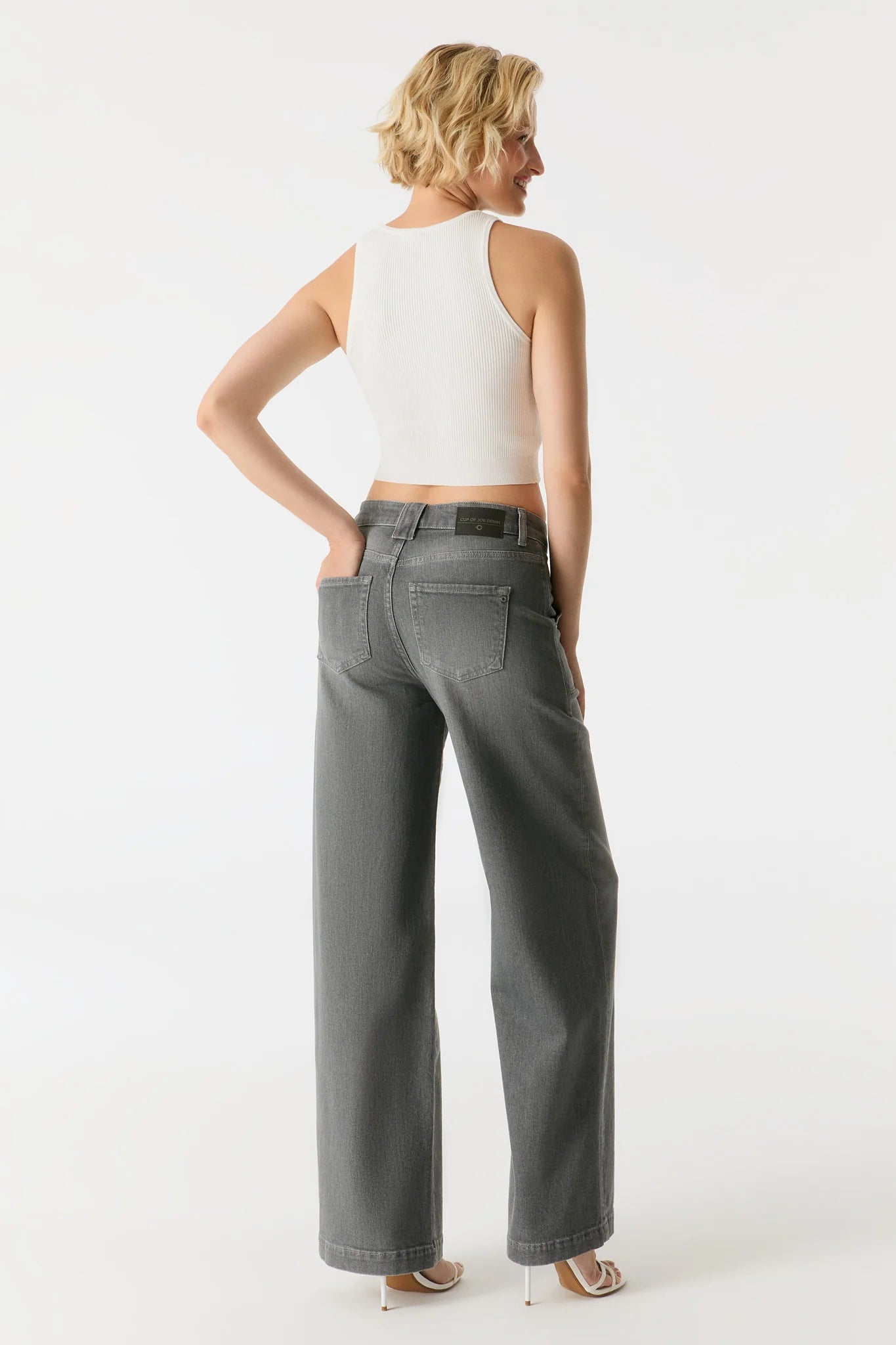 Lulu - High Waist Baggy Jeans - Grey Vintage