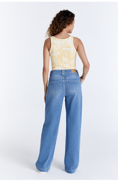 Lulu – Baggy-Jeans mit hoher Taille – Hellblau
