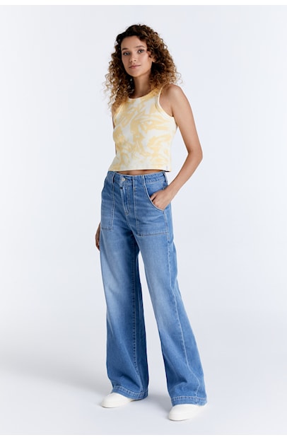Lulu – Baggy-Jeans mit hoher Taille – Hellblau