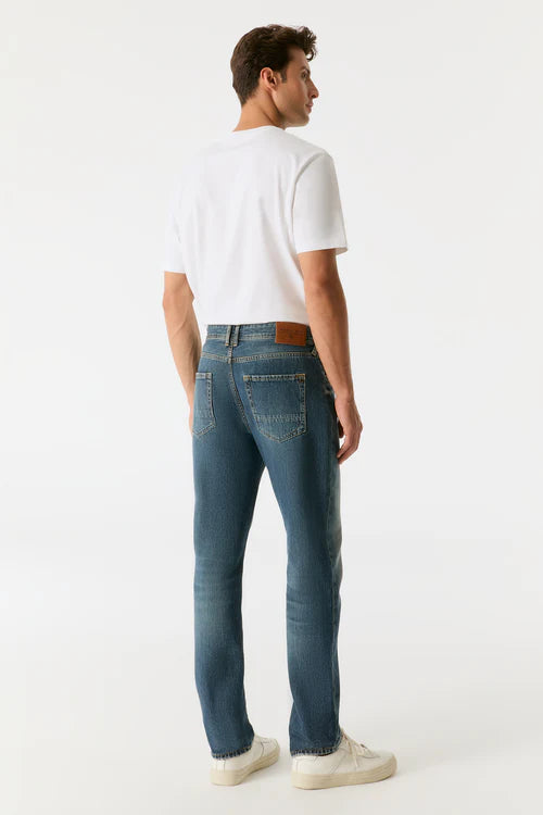 Marcel - Tapered 5 Pocket Jeans - Dark Blue