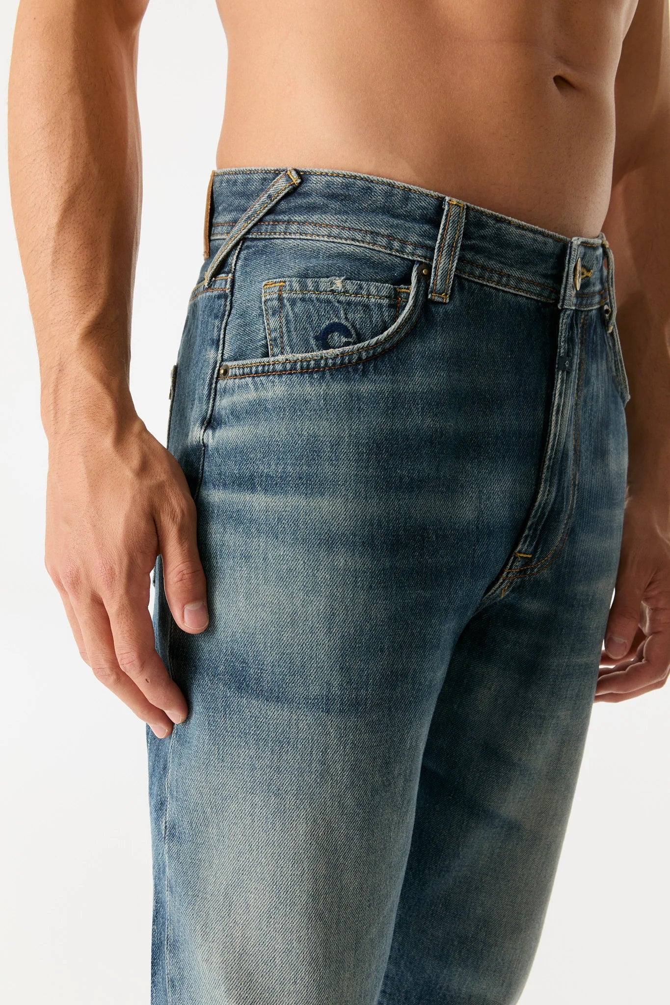 Marcel - Tapered 5 Pocket Jeans - Dark Blue