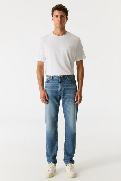 Marcel - Tapered 5 Pocket Jeans - Medium Blue