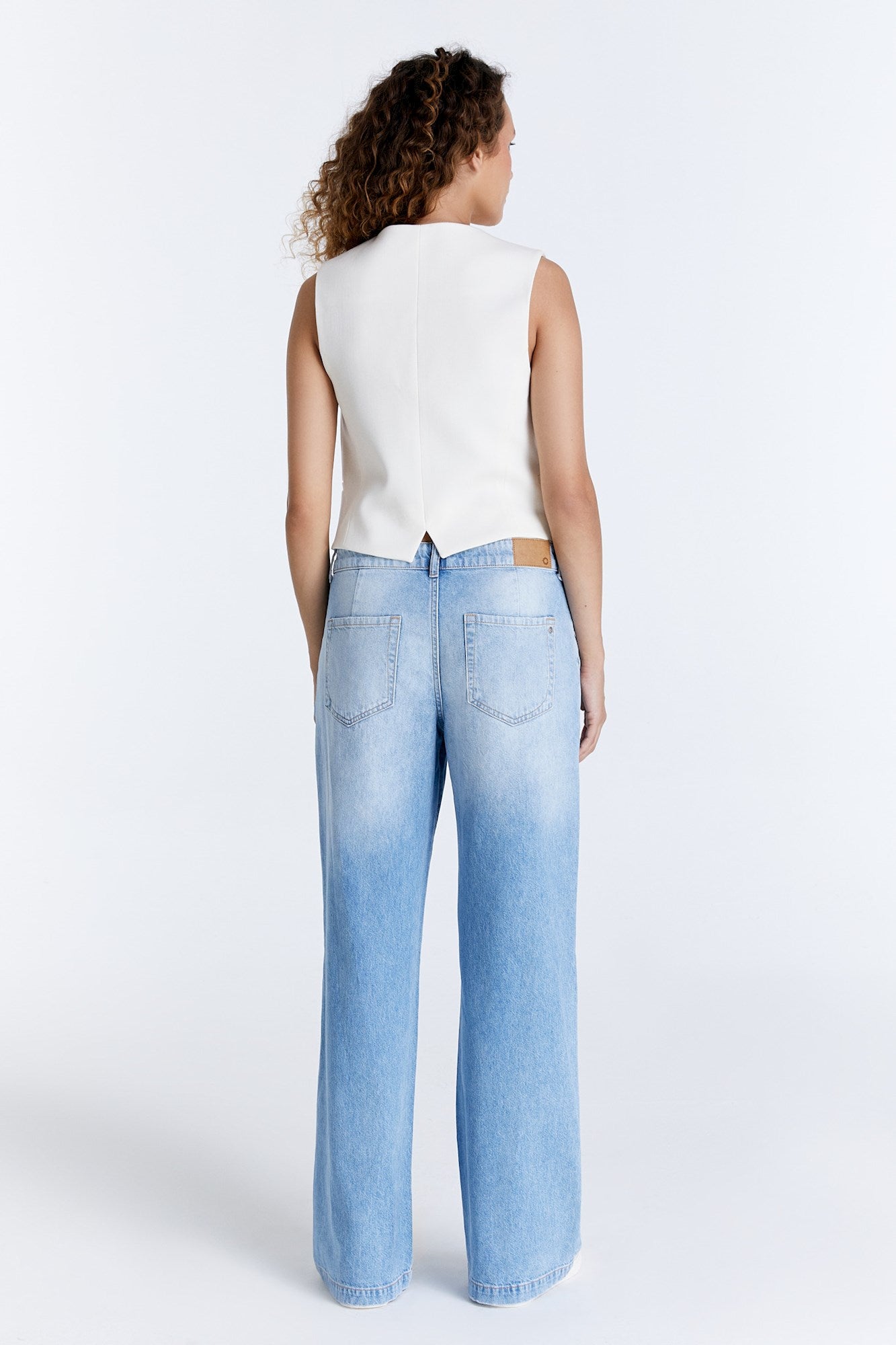 Maxine - Weite Jeans mit niedriger Taille - Hellblau
