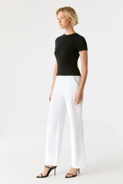 Maxine - Mid Waist Wide Jeans - White