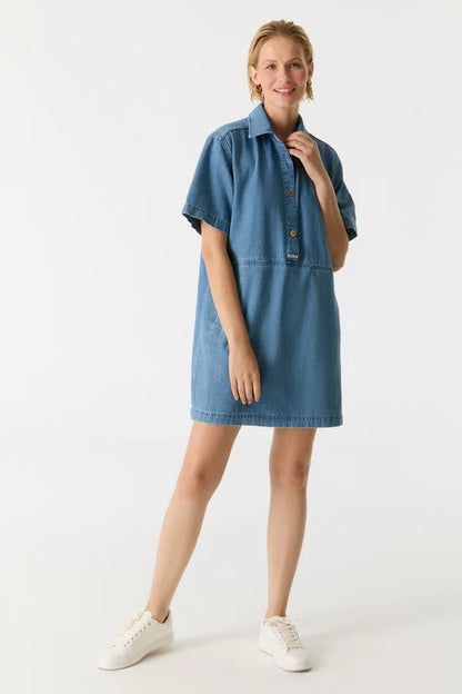 Nelly - Mini Dress - Medium Blue