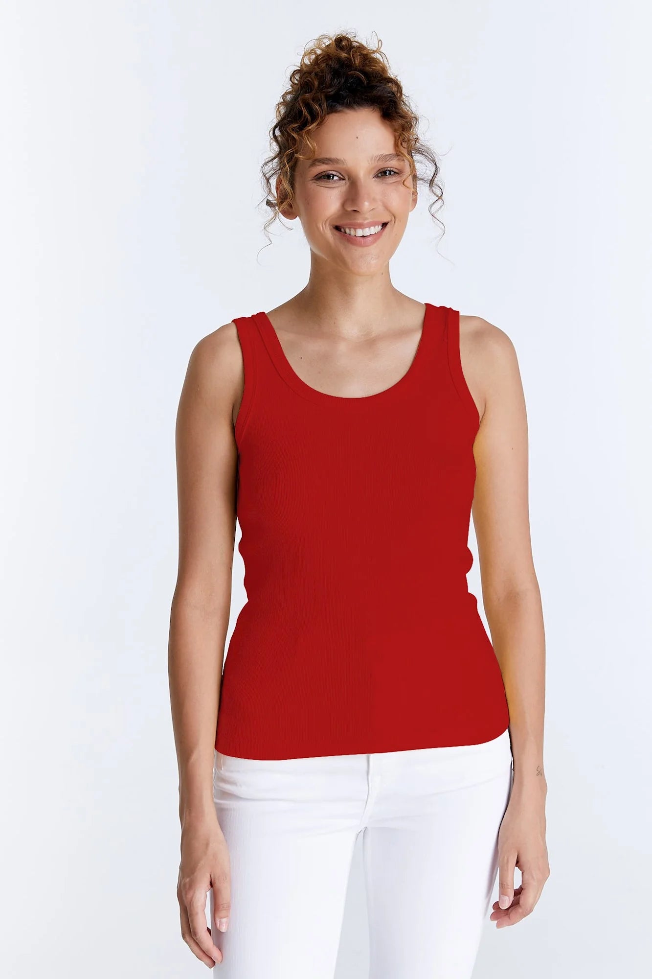 Olivia - Crew Neck Tanktop - Red