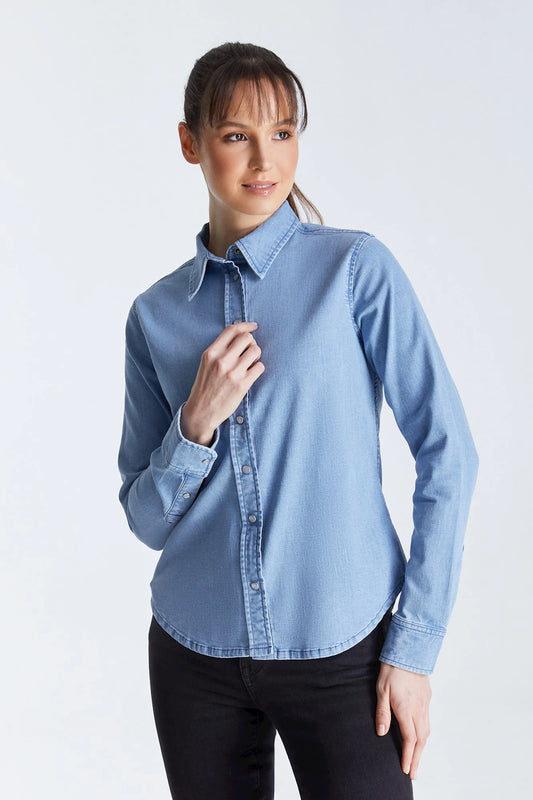 Scarlett - Long Sleeve Shirt - Light Blue