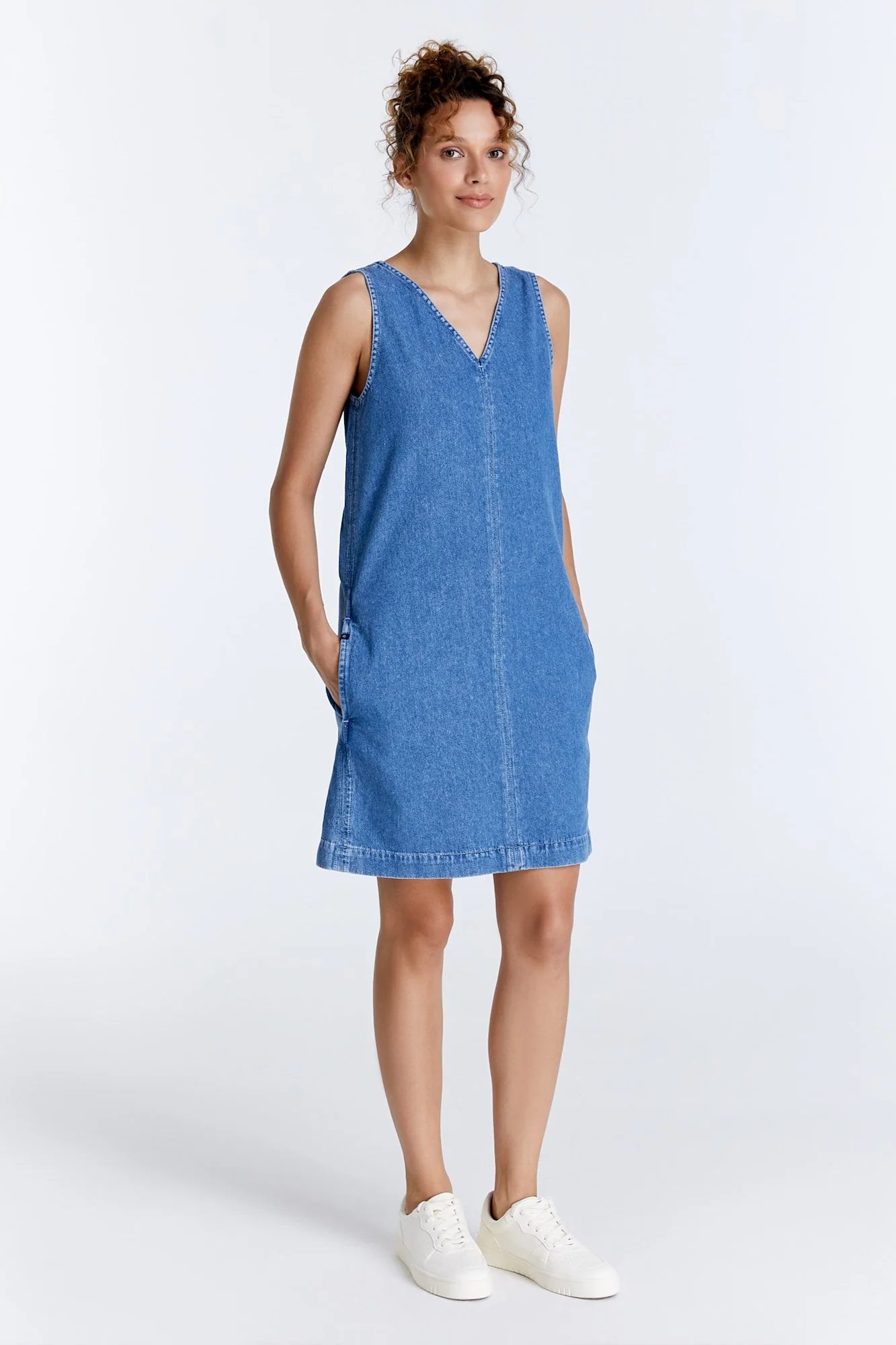 Sharon - Denim Mini Dress - Medium Blue