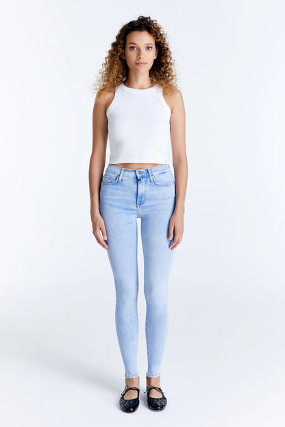 Sophia - High Waist Super Skinny Jeans - Aqua Blue