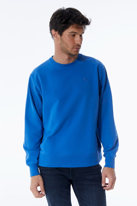 Tom - Langarm-Sweatshirt mit Rundhalsausschnitt - Saks Blue