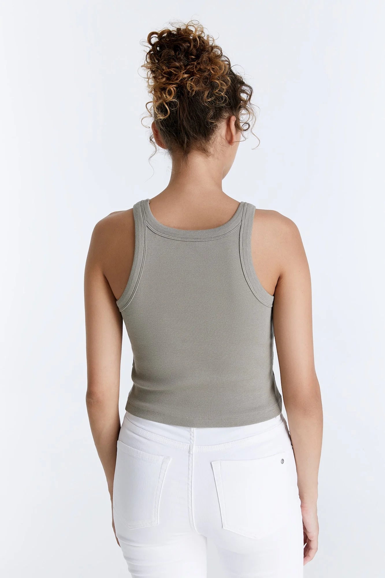 Zoe - Crew Neck Cropped Tanktop - Sage