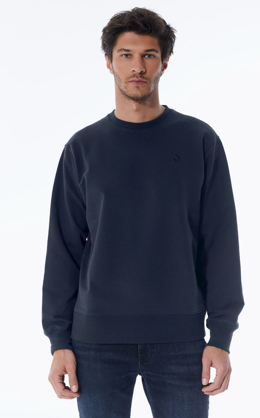 Tom – Langarm-Sweatshirt mit Rundhalsausschnitt – Marineblau