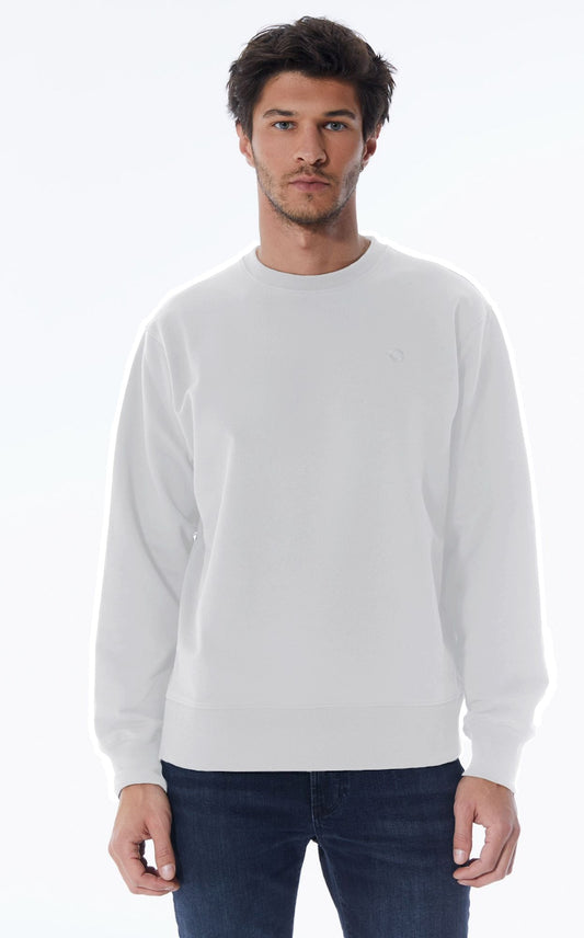 Tom - Crew Neck Long Sleeve Sweatshirt - Off White