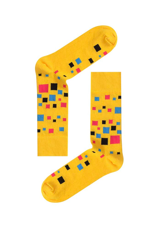 Gelbe Bisquare-Socken - Gelb/Multi