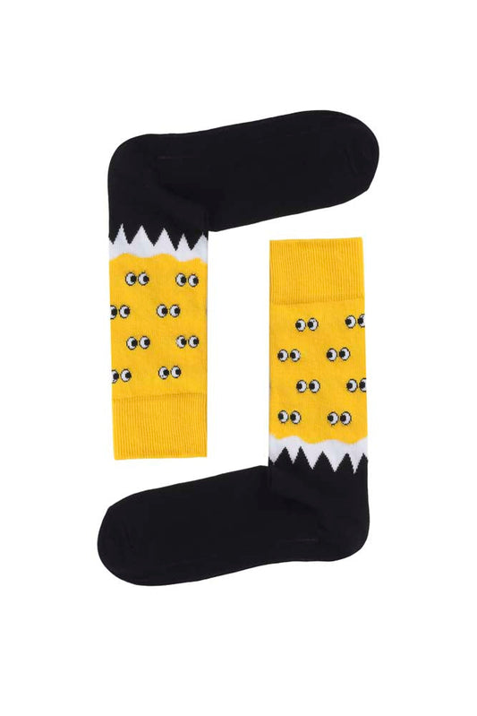 Yellow Goofy Socks - Yellow/Black