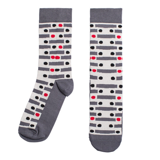 Red Dot Socks - Grey/Red