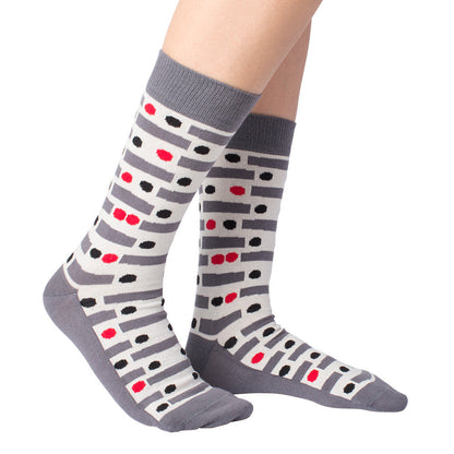 Red Dot Socks - Grey/Red
