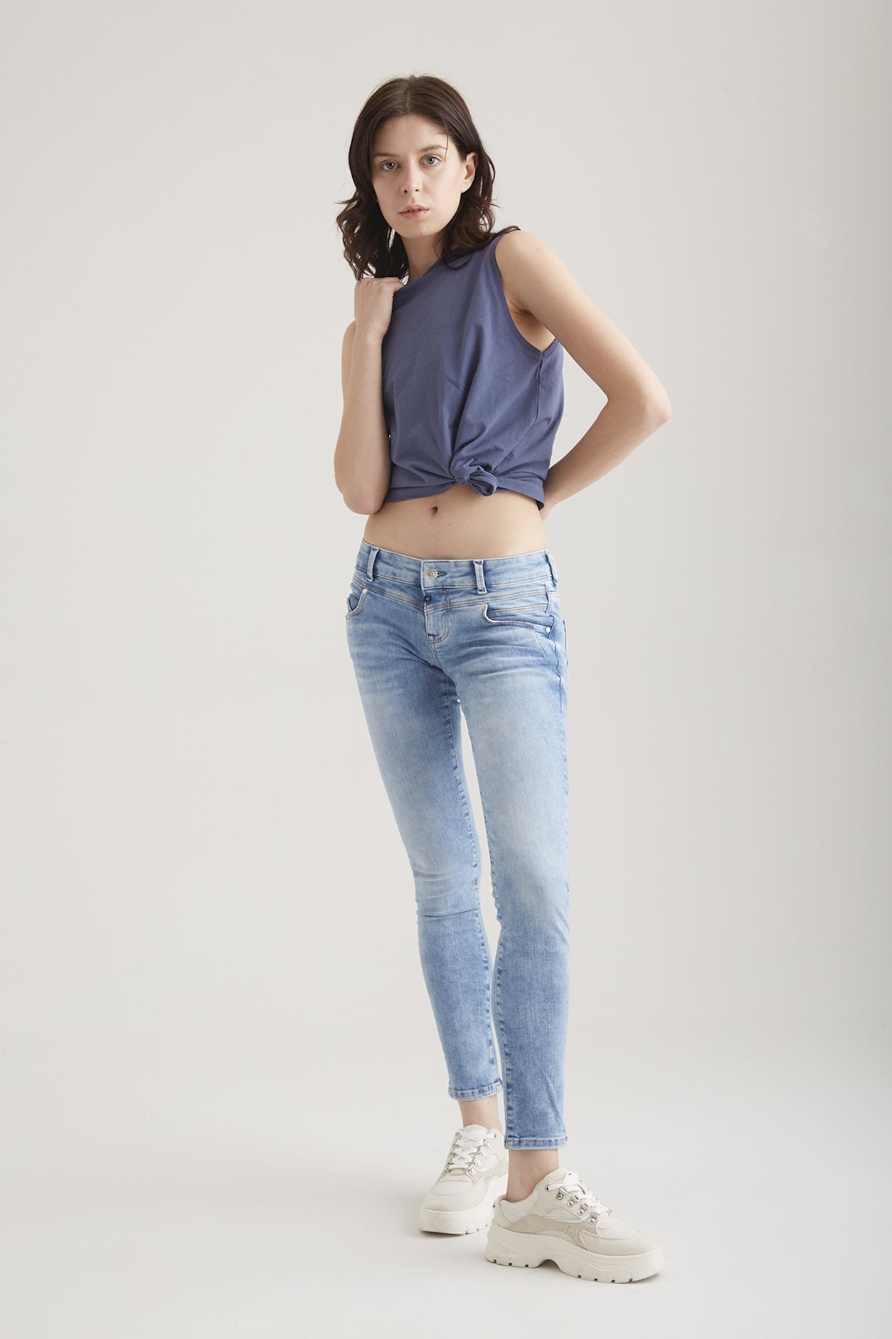 Allissa - Skinny Cropped Jeans - Hellblau