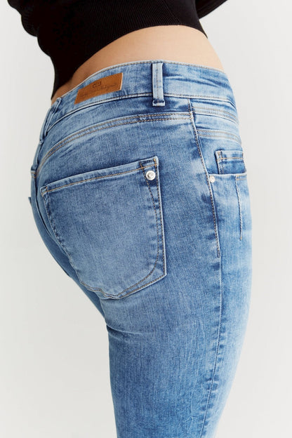 Allissa - Skinny Cropped Jeans - Medium Blue