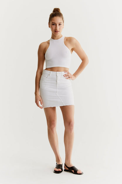 Amber - Skirt Jeans - White
