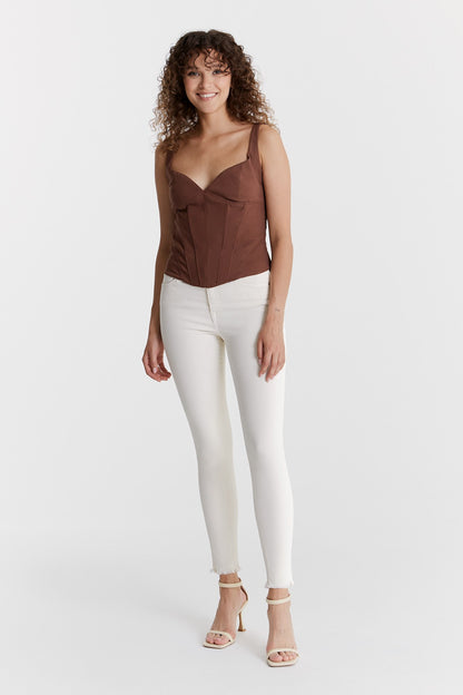 Lina - Skinny mit hoher Taille - Off White