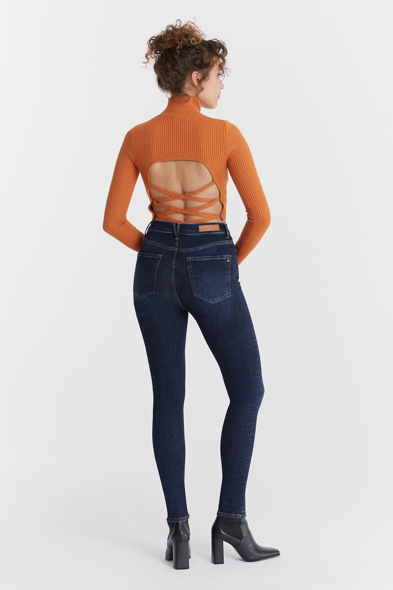 Lisa - Skinny mit hoher Taille - Tiefblau