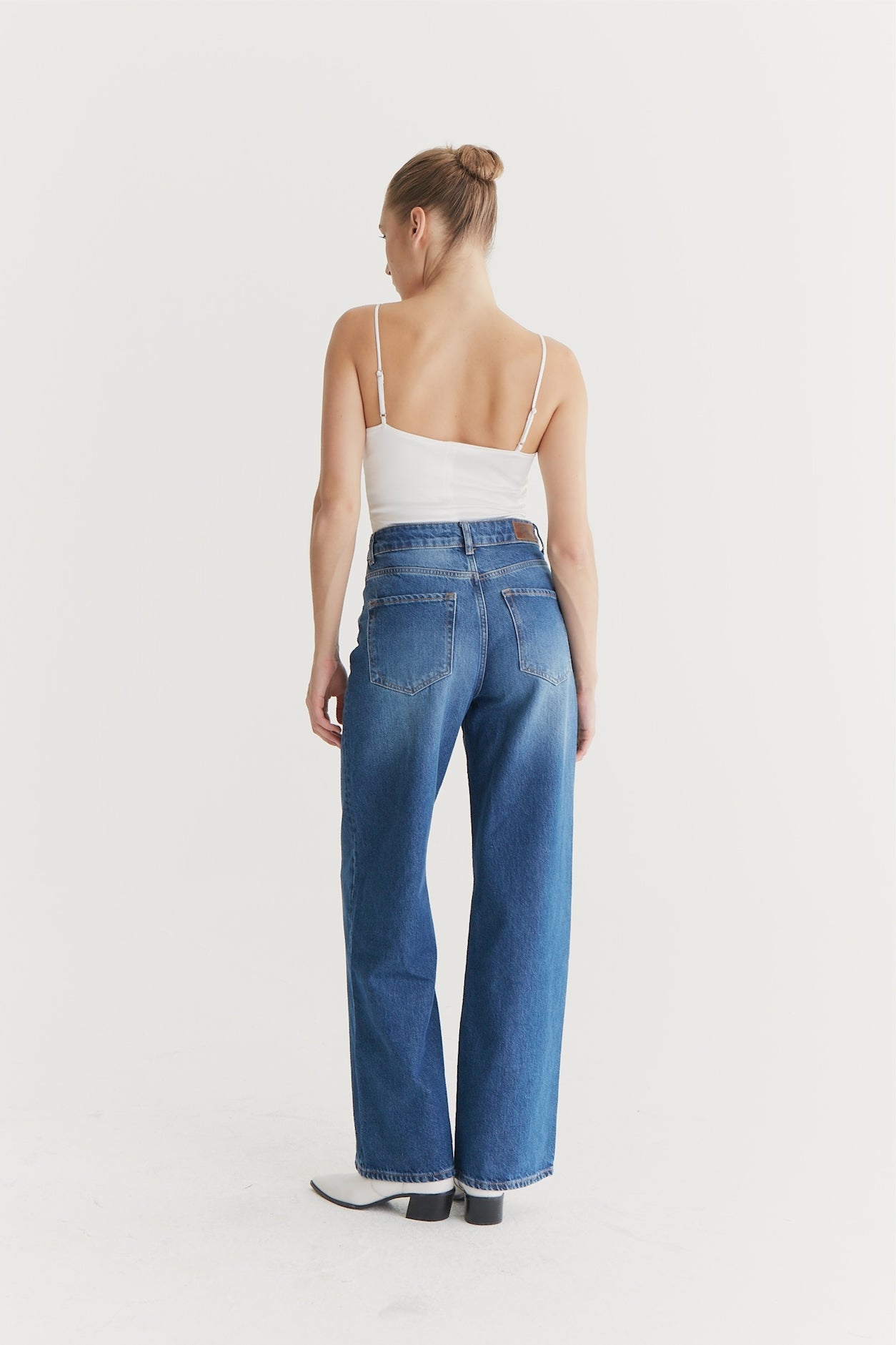 Maria - Jeans mit weitem Bein - Astra Blau